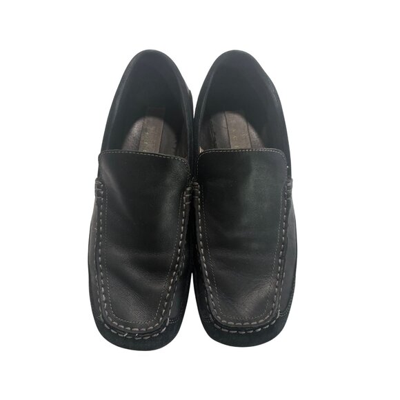 Black Kenneth Cole Reaction Leather Slip-On Loafers For Men - Picture 6 of 8